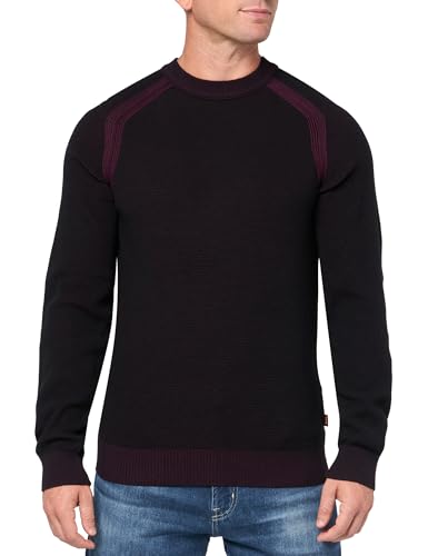 BOSS Men's Lightweight Ribbed Cotton Blend Pullover Sweater