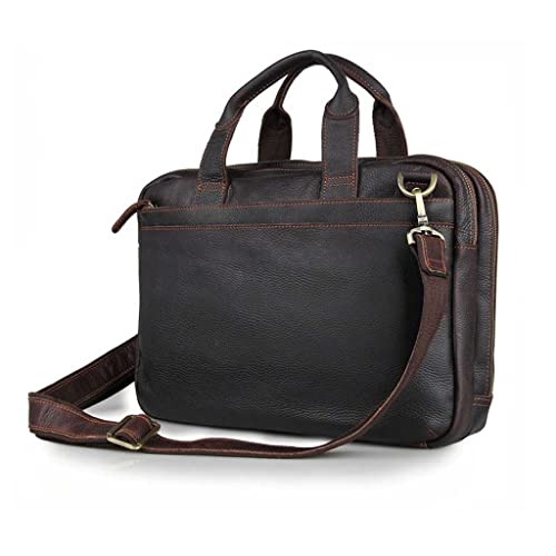 WJPTL Simplicité Hommes Porte-Documents Cawhide Personnes Sacs Messenger Ordinateur Portail de 15 Pouces Sac à Main Multifonctionnel Bureau Business Office Sac à bandoulière Cadeaux