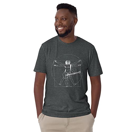 Cadeau Idéal Musicien T-shirt Imprimé Homme de Vitruve Guitare pour Anniversaire