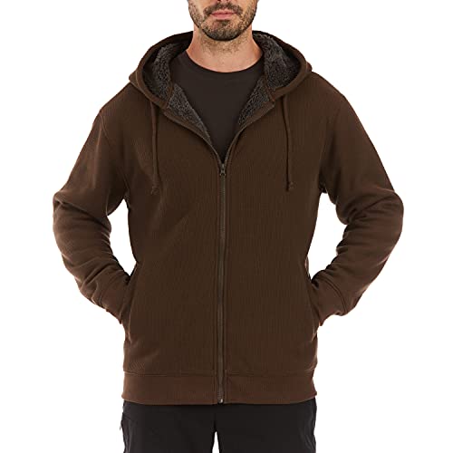 Image of Smith's Workwear Mens Big Men's Sherpa-bonded Thermal Knit Hooded Jacket