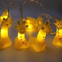 Fairy Lights Cute Giraffe String Lights Battery Operated Led Animal Lamp Warm White Copper Wire Fairy String Light for Children Indoor Decorative Festival Lights for Bedroom Party Christmas (Giraffe)