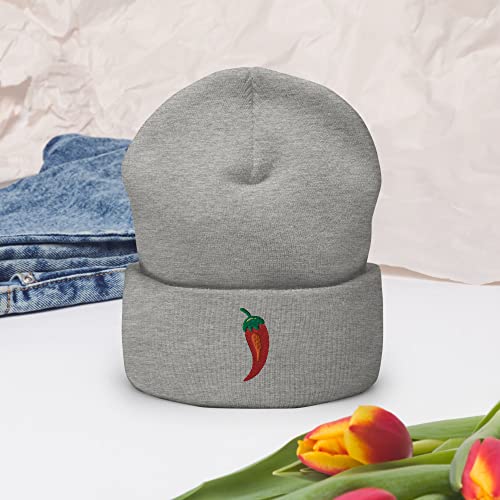 Digitaleats Spicy Red Chili Pepper Embroidered Cuffed Beanie - Spicy Food Challenge Toque #TOP3
