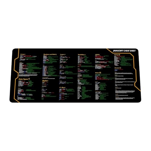 Image of Javascript Cheat Sheet Desk Mat for Software Engineers, Software Development Mouse Mat, Web Developers and Programmers Mouse Pad, Gift Coworker Quick Key, Anti-Slip Keyboard Pad KMH