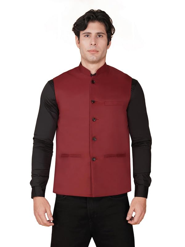 Image of DEIFIC Bandi Modi Koti, Nehru Jacket for Men, Cotton Waistcoat for All Occasion: Diwali, Wedding, Ethnic, Office Party, Formal & casual Look