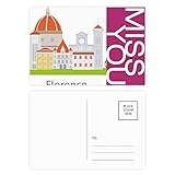 Dimensioni: 14,6 cm x 9,8 cm. Italia Firenze Paesaggio Nazionale Cartoline Miss Set Thank Card Side 20 Pezzi