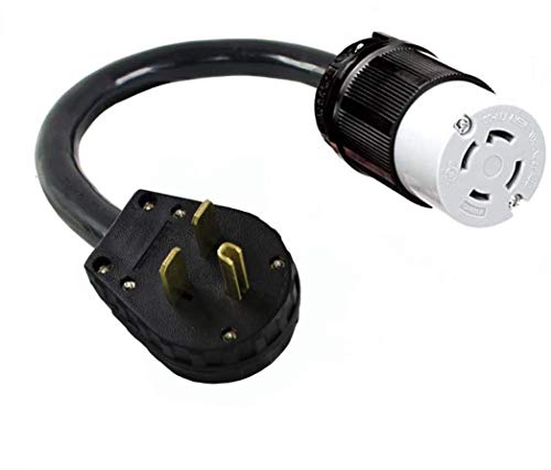 6-30P 3-Pin Male 220/250V Plug To L14-30R 220/250V 4-Prong Receptacle Outlet Miller Lincoln Hobart Plasma Cutter Welder Mig Tig Arc Adapter, Electrical Power Connector Cord Converter NEMA FX508W