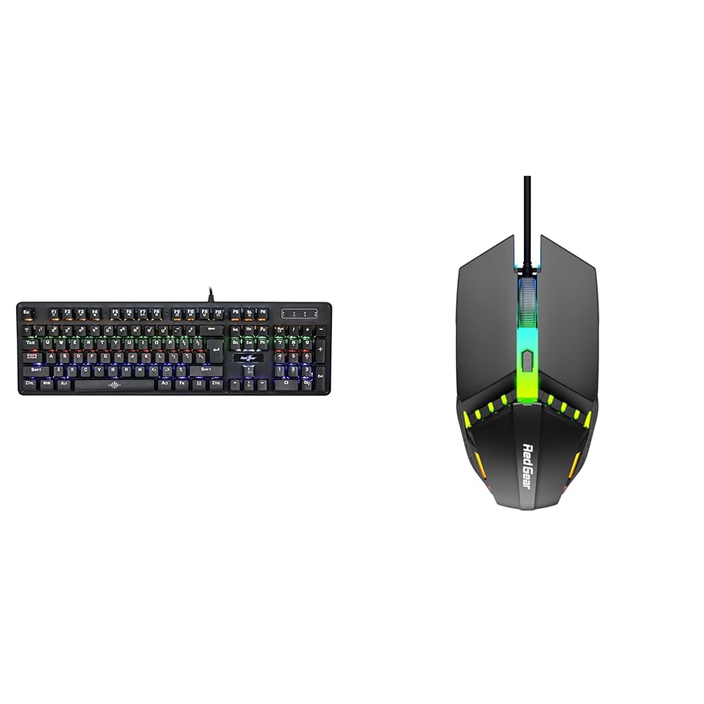 Redgear Shadow Amulet Mechanical Keyboard with Clicky Blue Switch, Rainbow Led Modes, Windows Keyloc-image-44