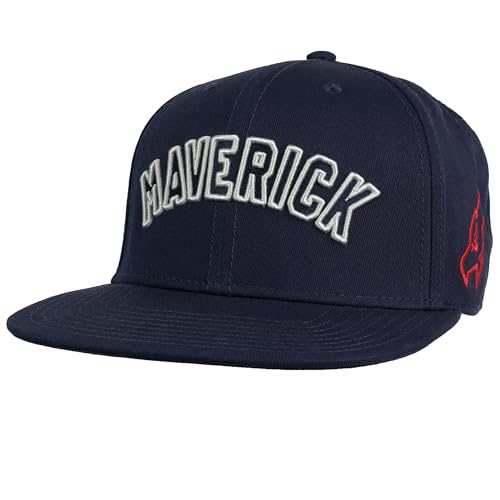 Popfunk Official Top Gun Maverick Arc Adjustable Snapback 6 Panel Flat Brimmed Hat - Unisex for Men and Women Navy