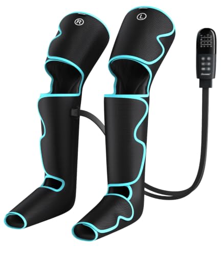 Leg Massager with Air Compression for Circulation 3-in-1 Full Leg Heating for Foot Calf Thigh 4 Modes 4 Intensities 2 Heat Levels Compression Device for Swollen Legs RLS Pain Relief