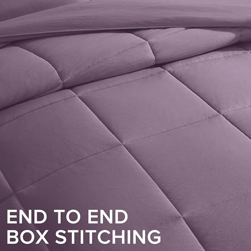 UGG Leonora Comforter Set with 1 Pillow Sham Lightweight Down Alternative Blanket All Season Washable and Hypoallergenic Bedding for College Apartment or Dorm Essentials, Twin/Twin XL, Purple Shadow