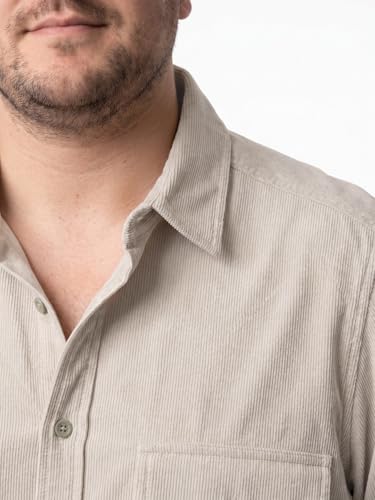 Image of Urbano Plus Men's Corduroy Full Sleeve Regular Fit Solid Overshirt with Utility Pockets
