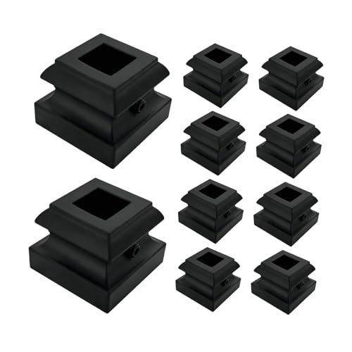 YsXoWiui 10 piezas de pasamanos de escalera de hierro, balaustres, husillos, accesorios para interiores y exteriores, aleación de aluminio para