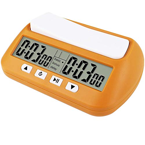 Cobeky Scacchi Orologio Digitale Scacchi Timer & Game Timer, 3-in-1 Multifunzione Portatile Professionale Orologio Giallo