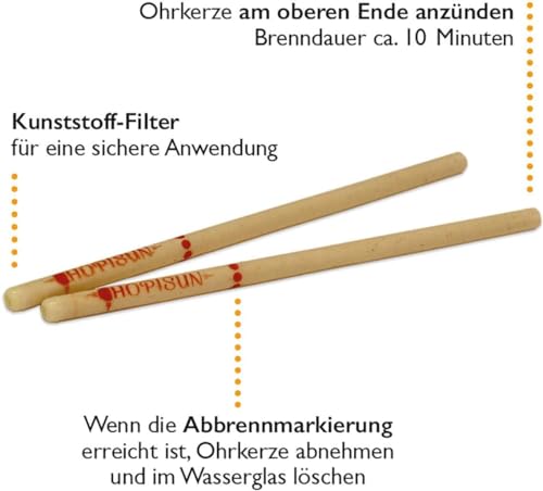 HOPISUN Ohrkerzen 10 Stk. mit Sicherheits-Filter