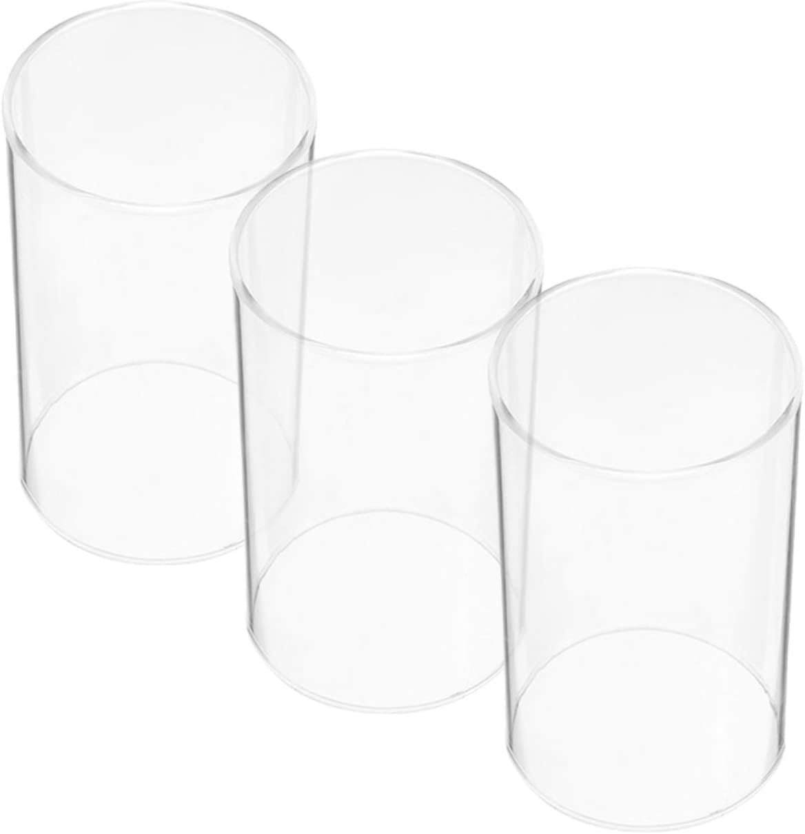 Gadpiparty 3pcs Glass Candle Tube Wick Candle Holder Decorative Glass Shades for Event Decor Home Shades