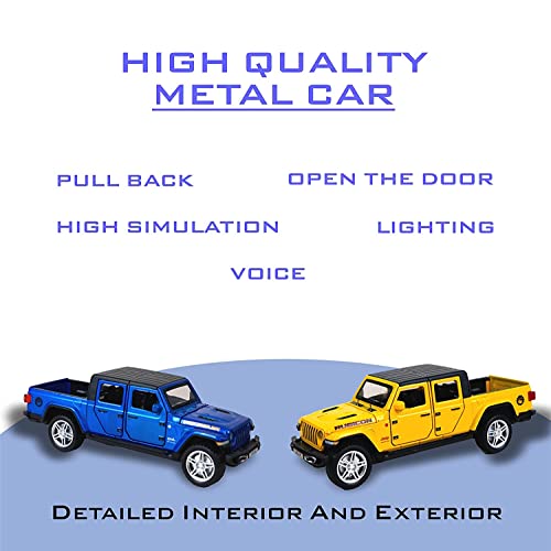 Image of Metal Pull Back Diecast Car 1:32 Rubicon Jeep Pull Back Car Model with Sound Light Boys Gifts Toys for Kids【Pack of 1】,multicolor