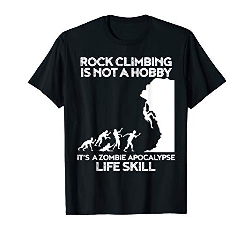 Funny Climbing Shirt Zombie Escape Rock Climber Tee