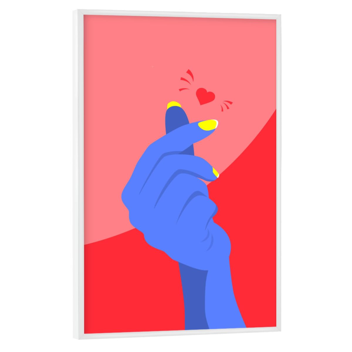 artboxONE Poster mit weißem Rahmen 60x40 cm Für Kinder Finger-Herz-Geste - Bild Herz Freunde Freundschaft