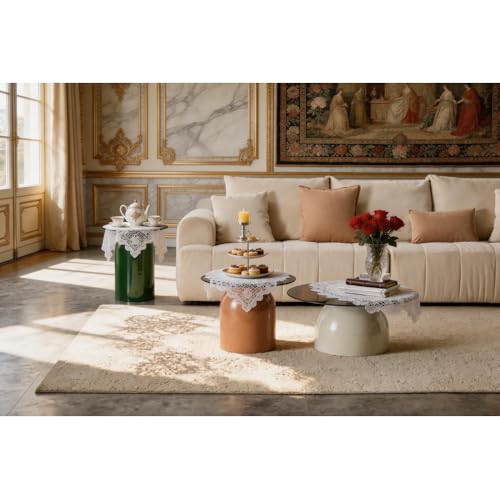 Table basse ronde en verre pour optimiser et ranger un salon - 4