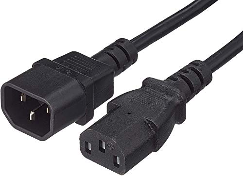 PremiumCord Fuente de Alimentación para PC 230V 0.5m, Cable Alargador IEC 320, Enchufe, IEC 320 C13 A C14, Cable de Alimentación, Color Negro
