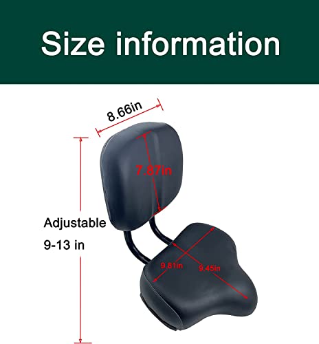 Thalous Bike Seat With Backrest Oversized Comfort Bicycle Saddle Replacement Soft Memory Foam Padded Pu Cushion Universal For Tricycle Mountain Bike Commuter Bike Electric Bike #TOP1