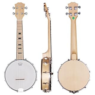 Kmise – Ukulélé à 4 cordes – 58 cm – En bois de Sapele Concert 23 inch MI1904 - Les Beatles, Paul McCartney, John Lennon, RIngo Starr, George Harrison