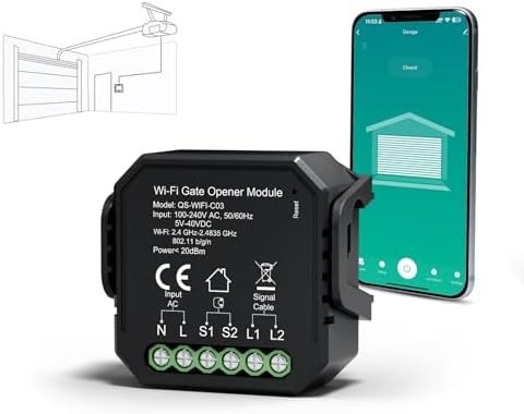 Yomogi Abrepuertas de Garaje Wi-Fi, Módulo de Interruptor Intelig...