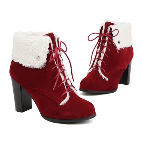 Bottes de neige rouges pour femme à talon haut pointure 40.5