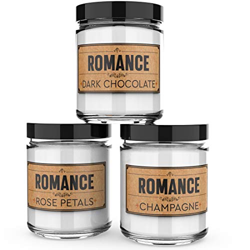Scented Candles - Romance - Decorative Aromatherapy - Handmade in The USA with Only The Best Fragrance Oils - 3 x 4-Ounce Soy Candles