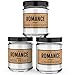 Old Factory Scented Candles - Romance - Set of 3: Rose Petals, Champagne, and Dark Chocolate - 3 x 4-Ounce Soy Candles - Perfect Valentines Day Gift for Her