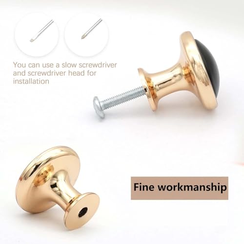 SVOCK Schrankgriffe Gold Rund 6Pcs, Schrank Knöpfe Möbelgriffe Edelstahl 30mm, Schränke Möbelknöpfe Weiß Gold, Kommodenknöpfe für Griffe Kommode, Goldene Griffe Schrank Schubladenknöpfe mit Schrauben