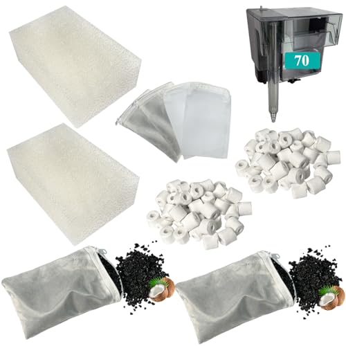 AquaClear 2 Set Three-Stage Filters Media Maintenance Kit Replacement for AquaClear 70 Power Filter Fish Tank Filter for 40-to-70 Gallon Aquariums
