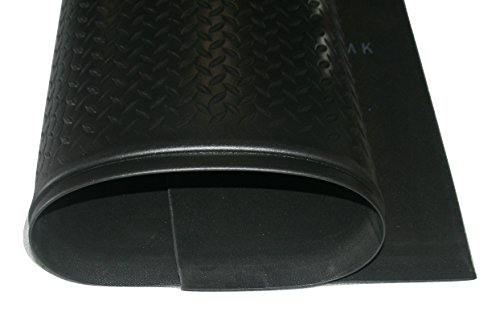 Rhino Mats DT-2460 Diamond Tred Anti-Fatigue Mat, 2' Width x 5' Length x 1/2" Thickness, Black - Thumbnail 5