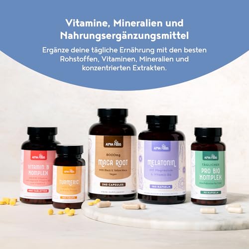 Multi Magnesium 2140mg | 180 Kapseln | 195mg elementares Magnesium pro Tagesdosis | mit 6 hochwertige Formen wie Citrat, Bisglycinat, Malat & Ascorbat | optimale Bioverfügbarkeit | Vegan | Alpha Foods