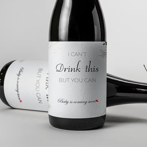 6 PCS Pregnancy Announcement Wine Labels, Baby Announcement, Surprise Pregnancy Reveal Ideas Baby Shower for Grandparents, Aunt, Family & Friends