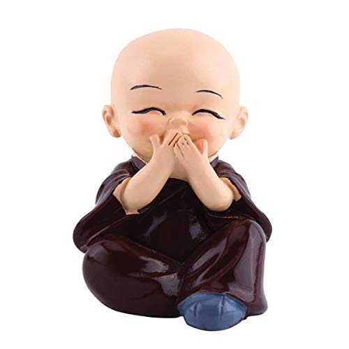 Image of NRSON Colorful 4 Buddha Monk Figurines, Set of 4 Baby Monk Showpiece for Home and Car Interior Decor (Multicolor) & Gifting Purpose Set of 4