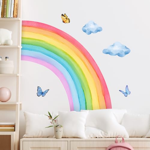 Supzone Vinilo Decorativo Grande Arcoiris y Mariposa miniatura 6