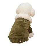 Ropa para Mascotas para Perro Corduroy Lambda Cachemir Abrigo para Perros pequeños medianos Chalecos de Solapa clásicos con Ropa Vintage