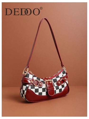 Image of GORGLITTER Women's Y2k Shoulder Bag Buckle Western Vintage Hobo Pu Leather Handbags with Coin Purse