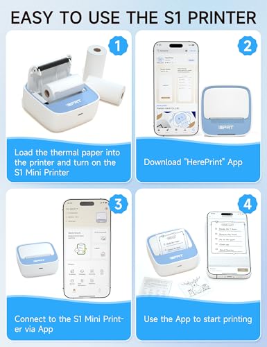 Image of iDPRT Sticker Printer, Portable Sticker Maker Machine, Mini Inkless Bluetooth Thermal Printer for iPhone & Android, Pocket Printer for Labels, Barcodes, DIY Journaling, Kids Gift, Blue