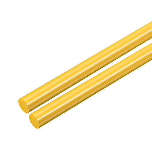 uxcell 2pcs Plastic Round Rod 1/4 Inch Dia 20 Inch Length Yellow (POM) Polyoxymethylene Rods Engineering Plastic Round Bars(6mm)