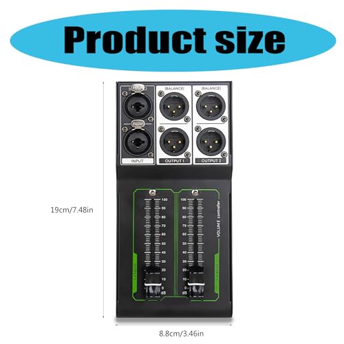 Controlador de sonido pasivo de metal resistente para micrófonos y altavoces, ajustador plug-and-play sin alimentación externa, control de sonido de estudio y en vivo con bajo zumbido miniatura 3