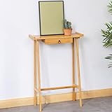 【Idéale pour les Espaces Étroits】Avec une profondeur de seulement 24 cm, cette table de canapé est suffisamment étroite pour s'intégrer dans les petits espaces, comme entre le lit et la fenêtre, et est parfaite pour une petite entrée. Son format compact la rend idéale pour les petits espaces
