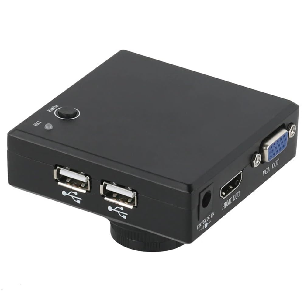 Kit di Accessori per Microscopio Cmos 1/2,8" 1080P Vga Microscopio di Misurazione Videocamera Digitale Zoom Lente con Attacco C Luce LED per Ispezione Industria