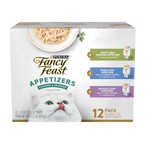 Fancy Feast lickable grain-free cat food toppers variety pack