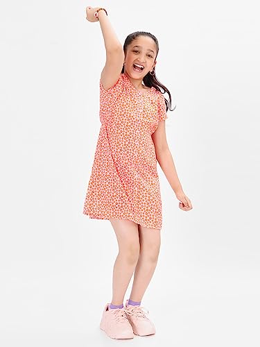 Image of BONKIDS Girl's Cotton Asymmetrical Knee-Length Dresses