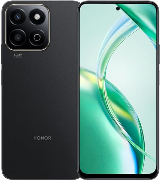 اونر 200 سمارت 5G | ثنائي شرائح الاتصال | 4GB RAM + 256GB ROM | شاشة 6.8 انش 120Hz | كاميرا 50MP بالذكاء الاصطناعي | بطارية 5200mAh | اندرويد 14 (اسود ميدنايت)