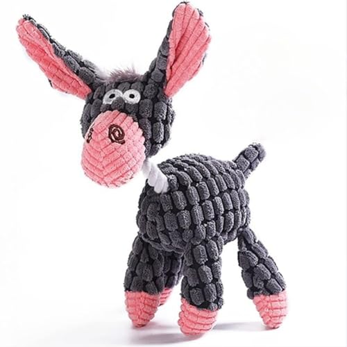 WANGHONGGOGO Juguete Suave de Burro para perr, Juguete chirriante para Perro, Juguete de Peluche para Mascota, Juguete Interactivo, Animal de Peluche para Perro (Pink)
