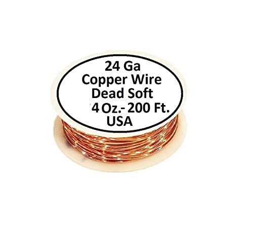24 Ga Solid Bare Round Copper Wire (4 Oz. - 200 Ft.) Spool-Dead Soft