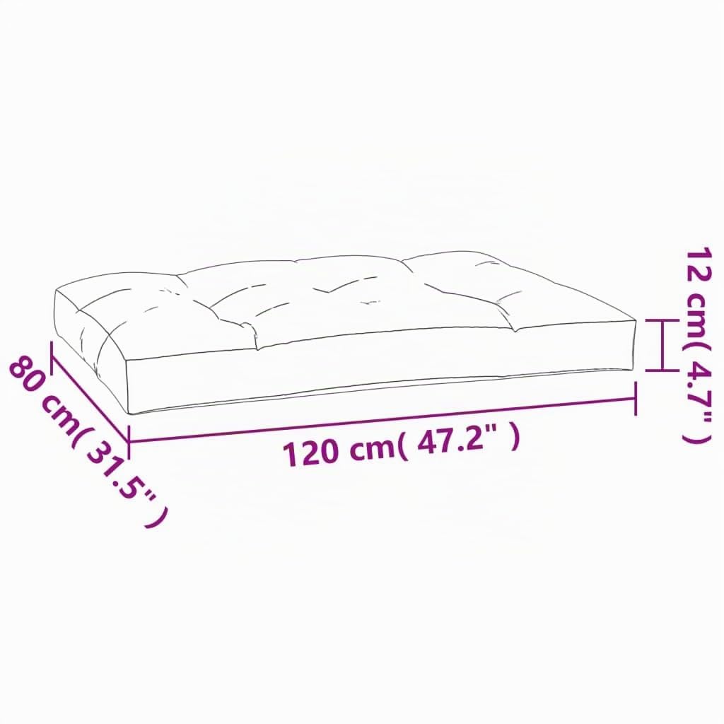 vidaXL Coussin de Palette Anthracite 120x80x12 cm Tissu
